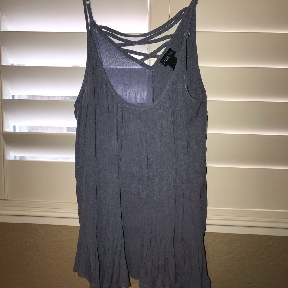 Strappy dusty blue tank top